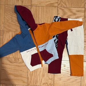 Dolce & Gabbana Kids Colorblock Hoodie and Pants Set